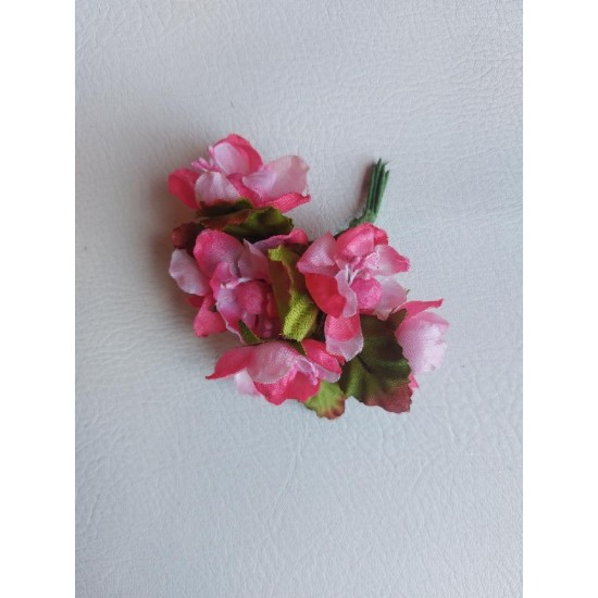 Букетики "яблоневый цвет" на веточке (6 шт) цв. бело-розовый, цена за пучок